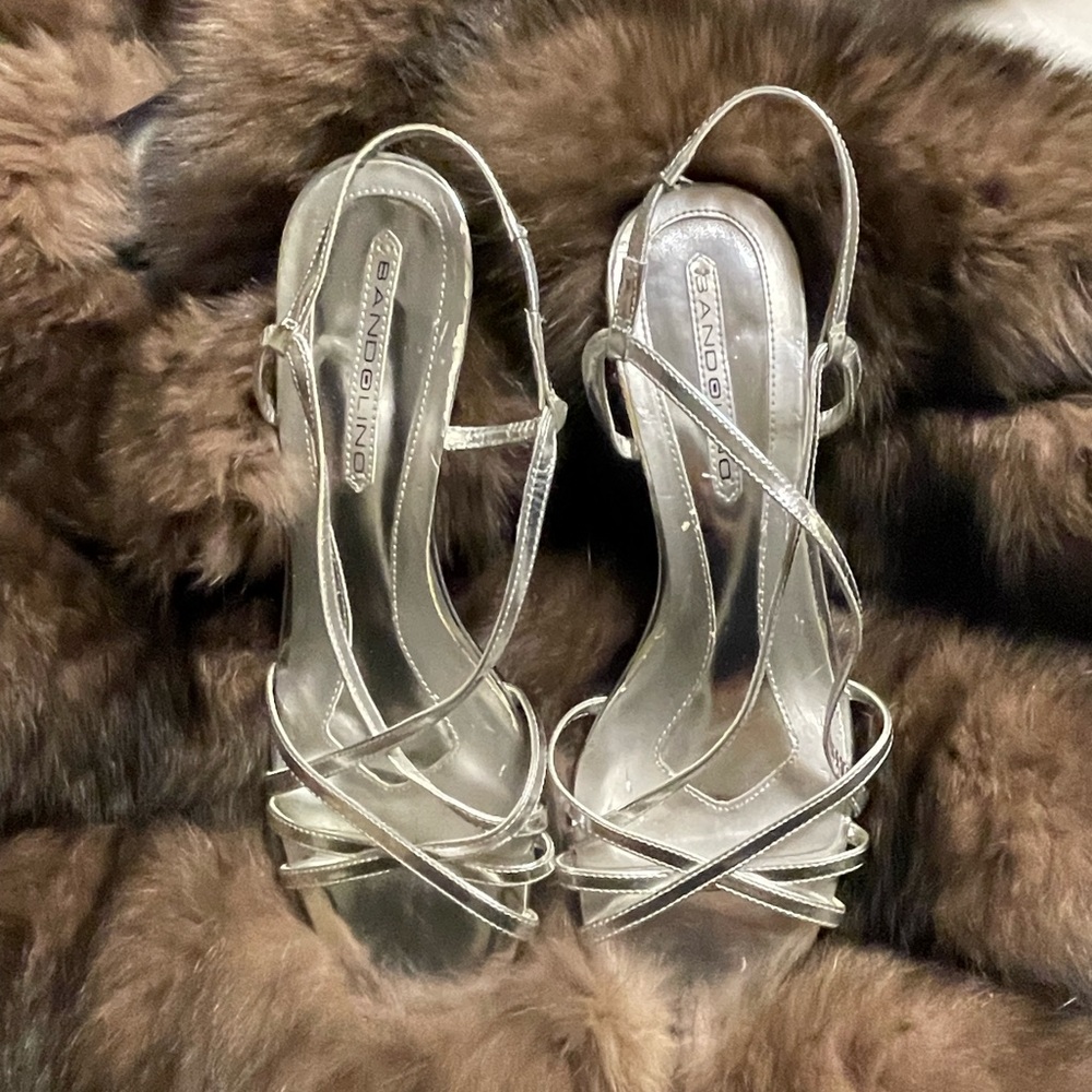 Silver strapy sandels , worn once